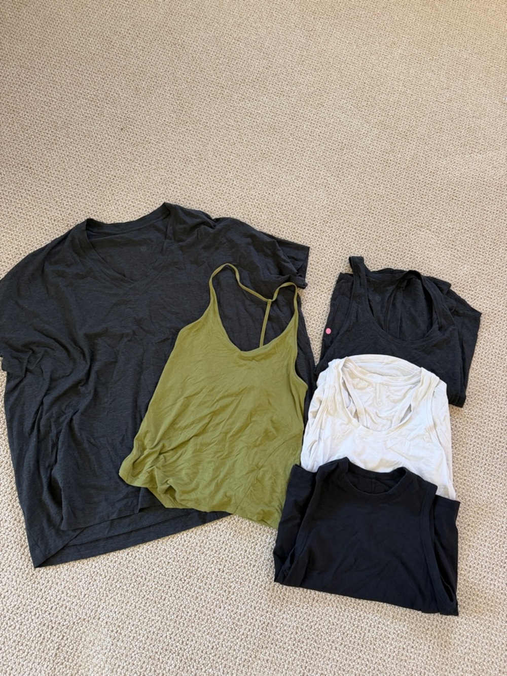 lululemon athletica women's tops - black, olive green, white